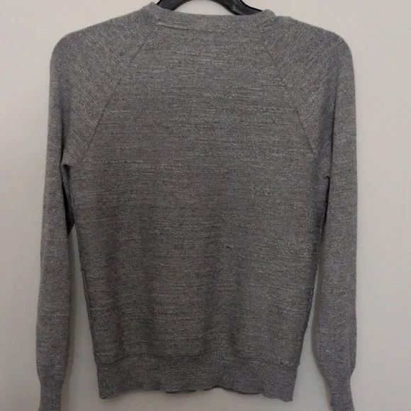J Crew Mens Gray/White Marled Crew Neck Sweater Size S Cotton GUC - Picture 3 of 5